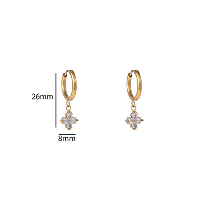 Oorbellen Sparkly Clover Hoop