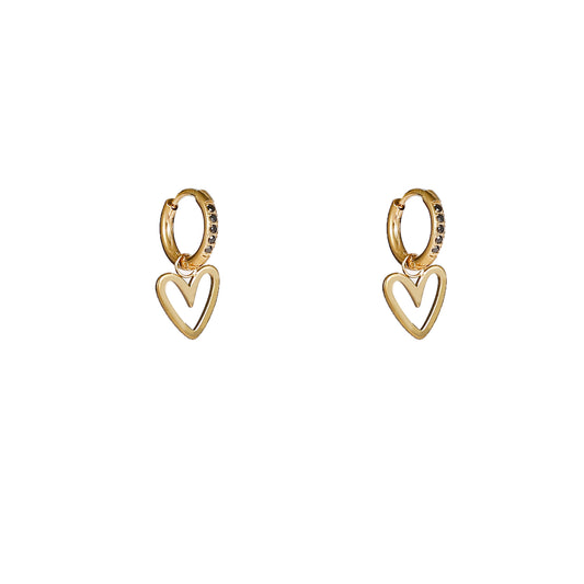 Oorbellen Sparkle Heart Hoop