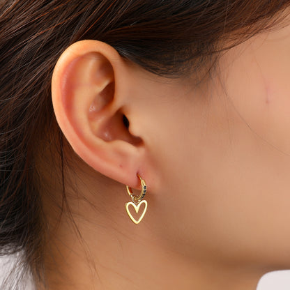 Oorbellen Sparkle Heart Hoop