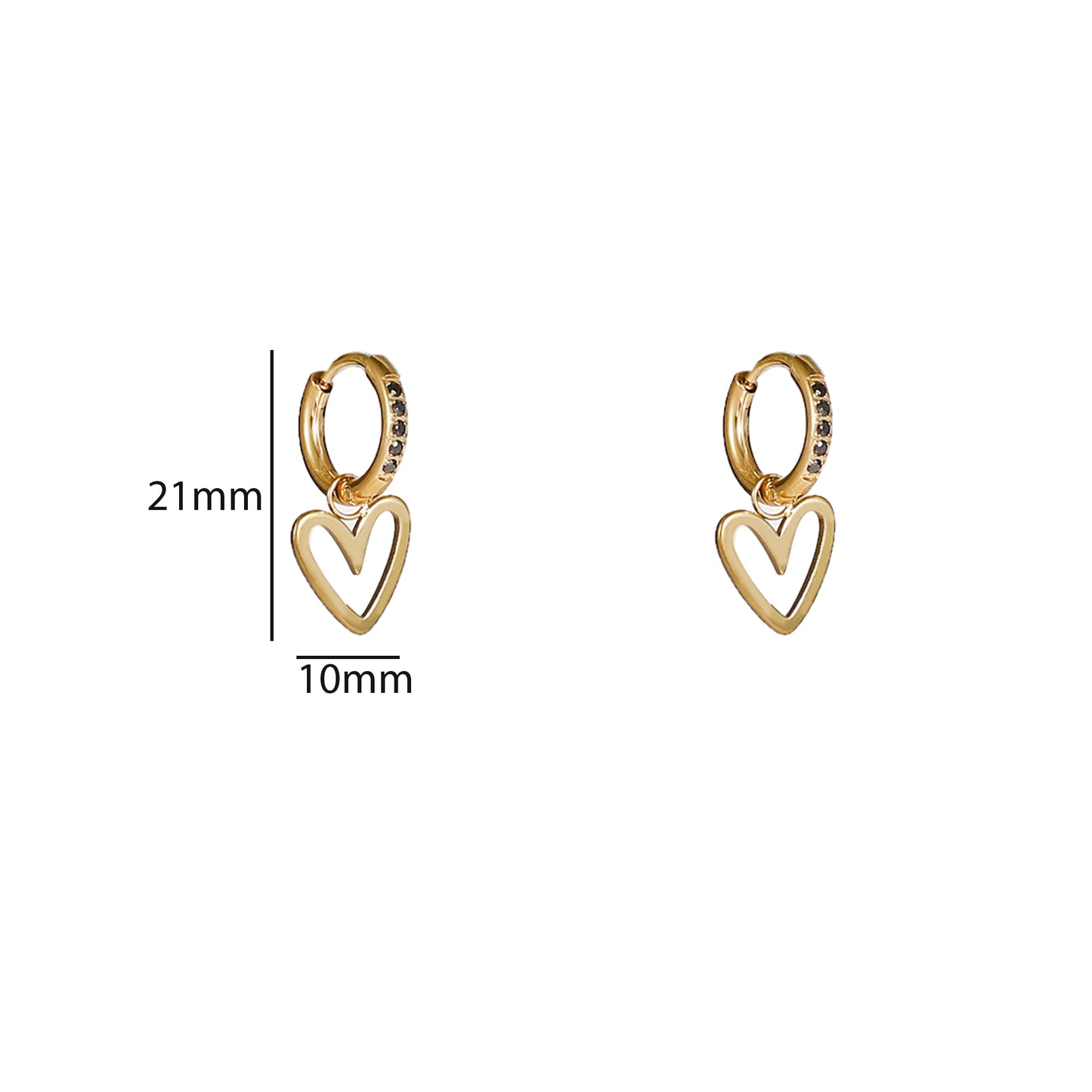 Oorbellen Sparkle Heart Hoop