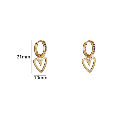 Oorbellen Sparkle Heart Hoop