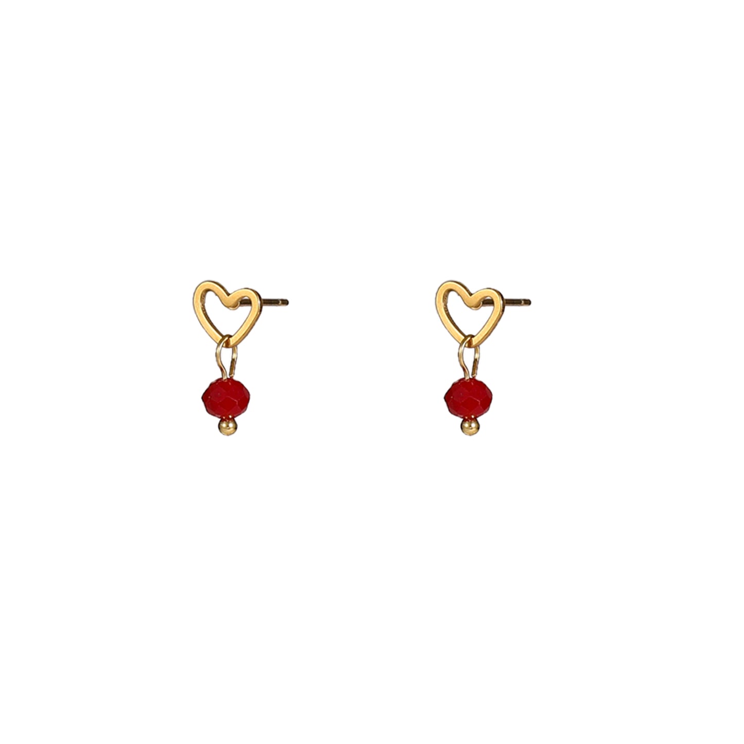 Oorbellen Heart Stud burgundy
