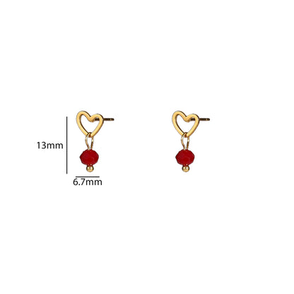 Oorbellen Heart Stud burgundy