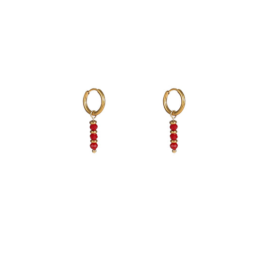 Oorbelle Triple Bead burgundy
