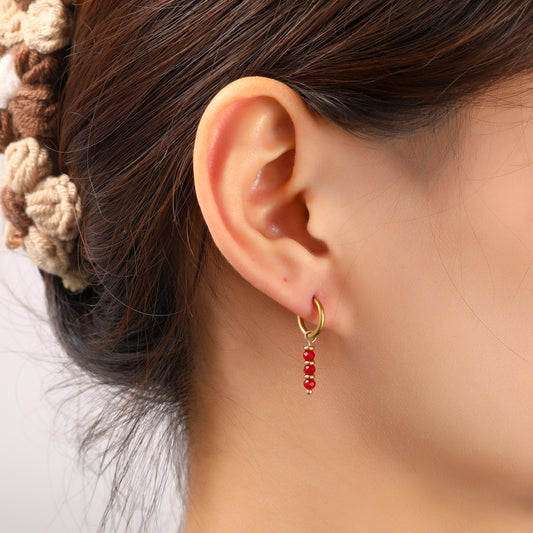 Oorbelle Triple Bead burgundy