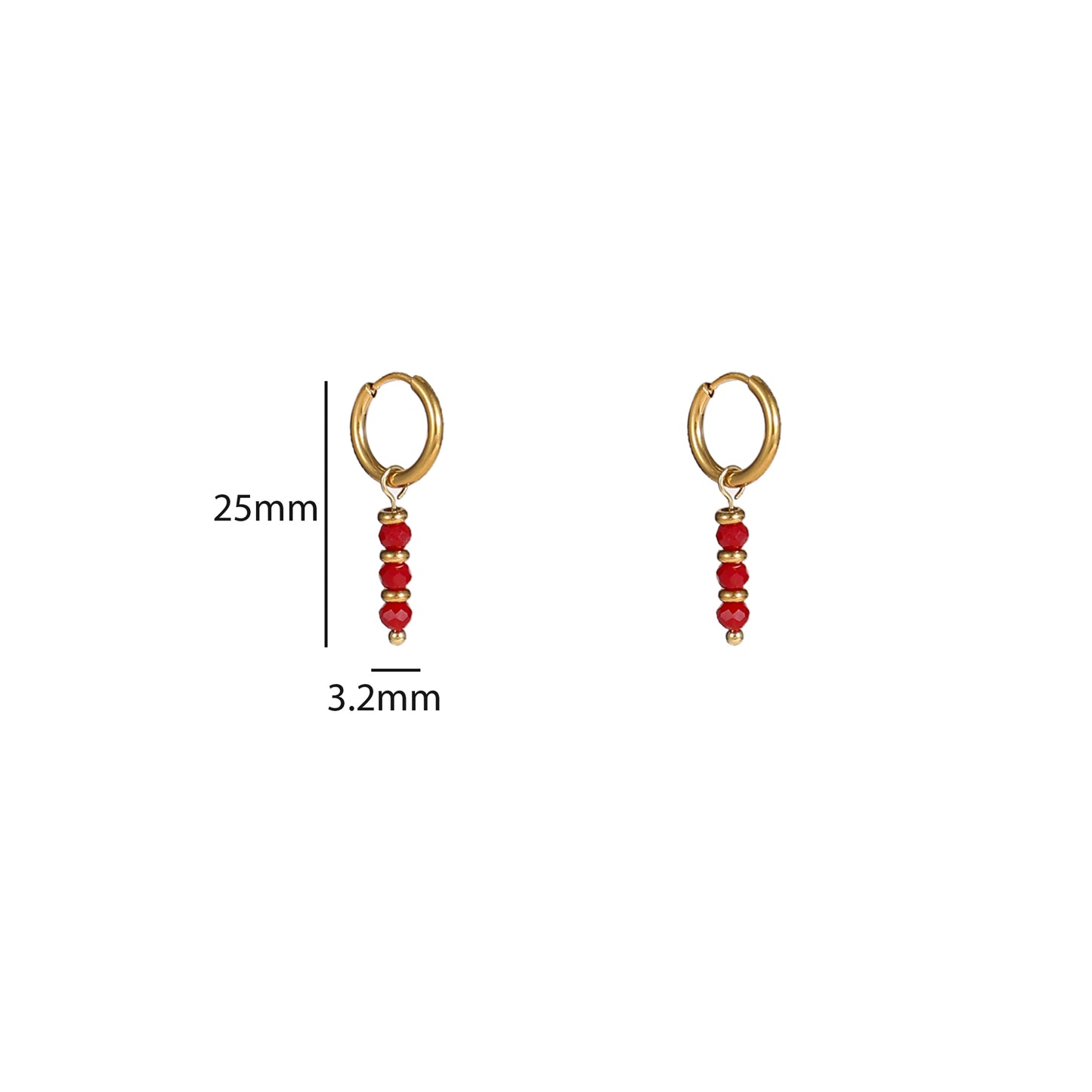 Oorbelle Triple Bead burgundy
