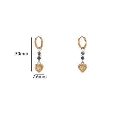 Oorbellen Long Heart Bead Hoop