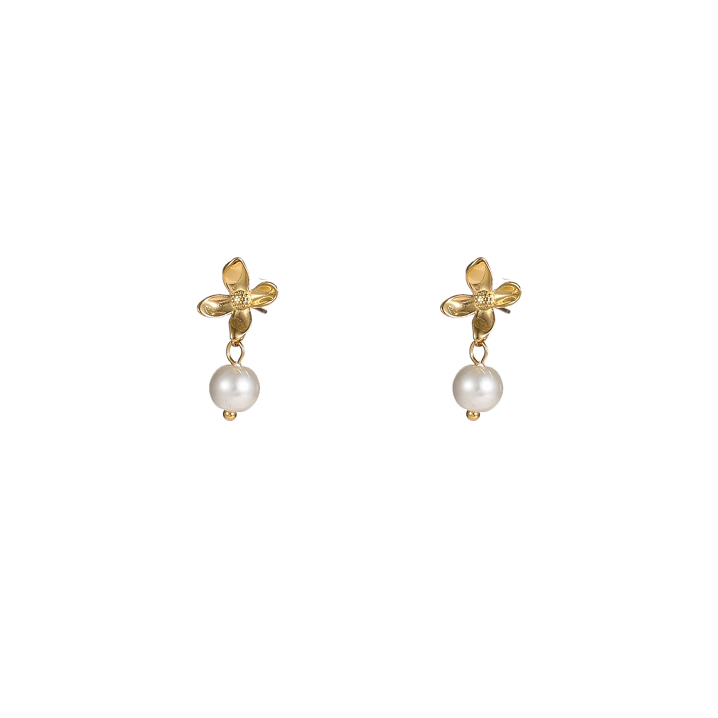 Oorbellen Pearly Flower Stud