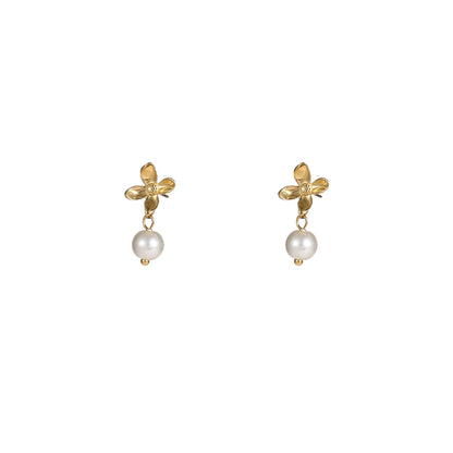 Oorbellen Pearly Flower Stud