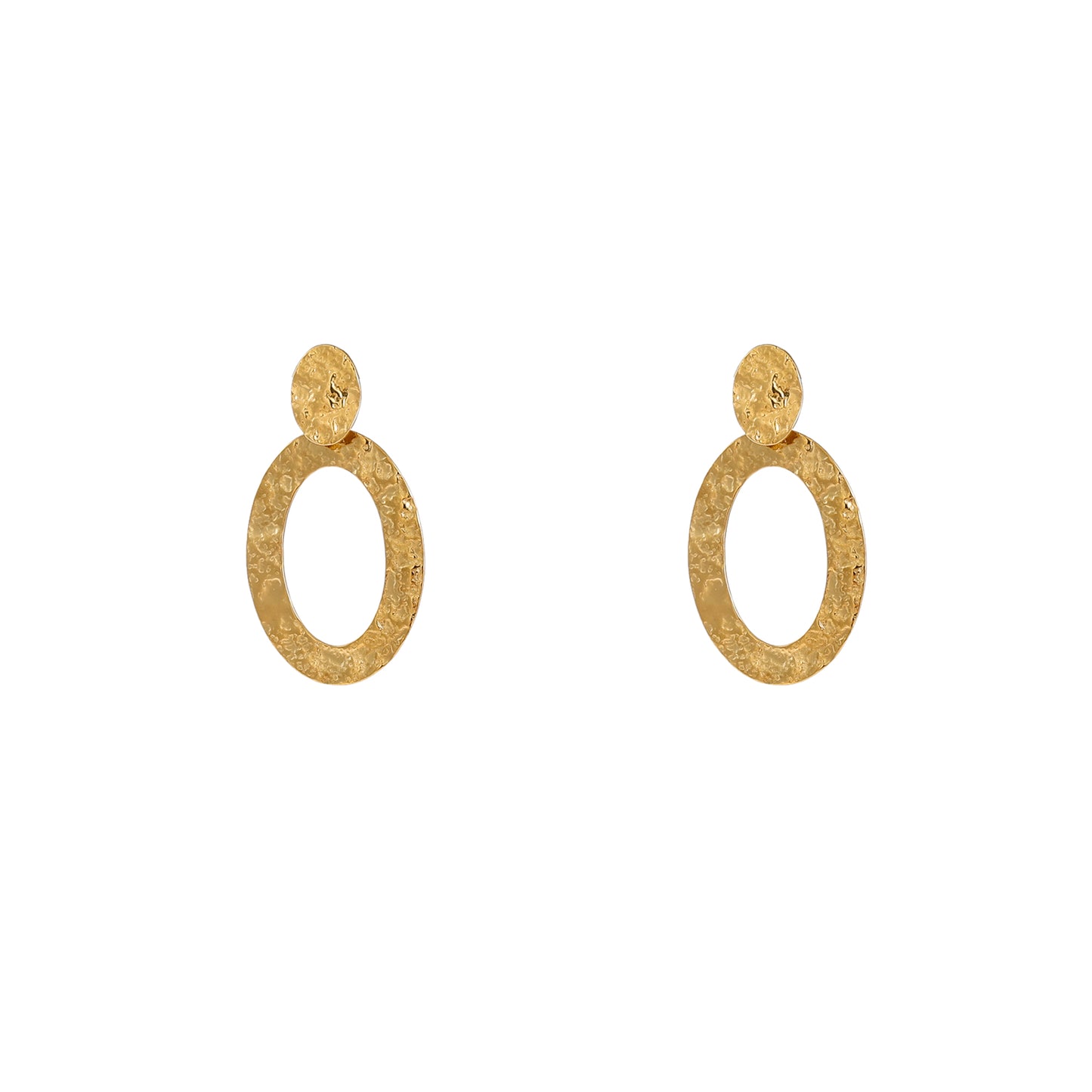 Oorbellen Wavy Flat Round Dangle