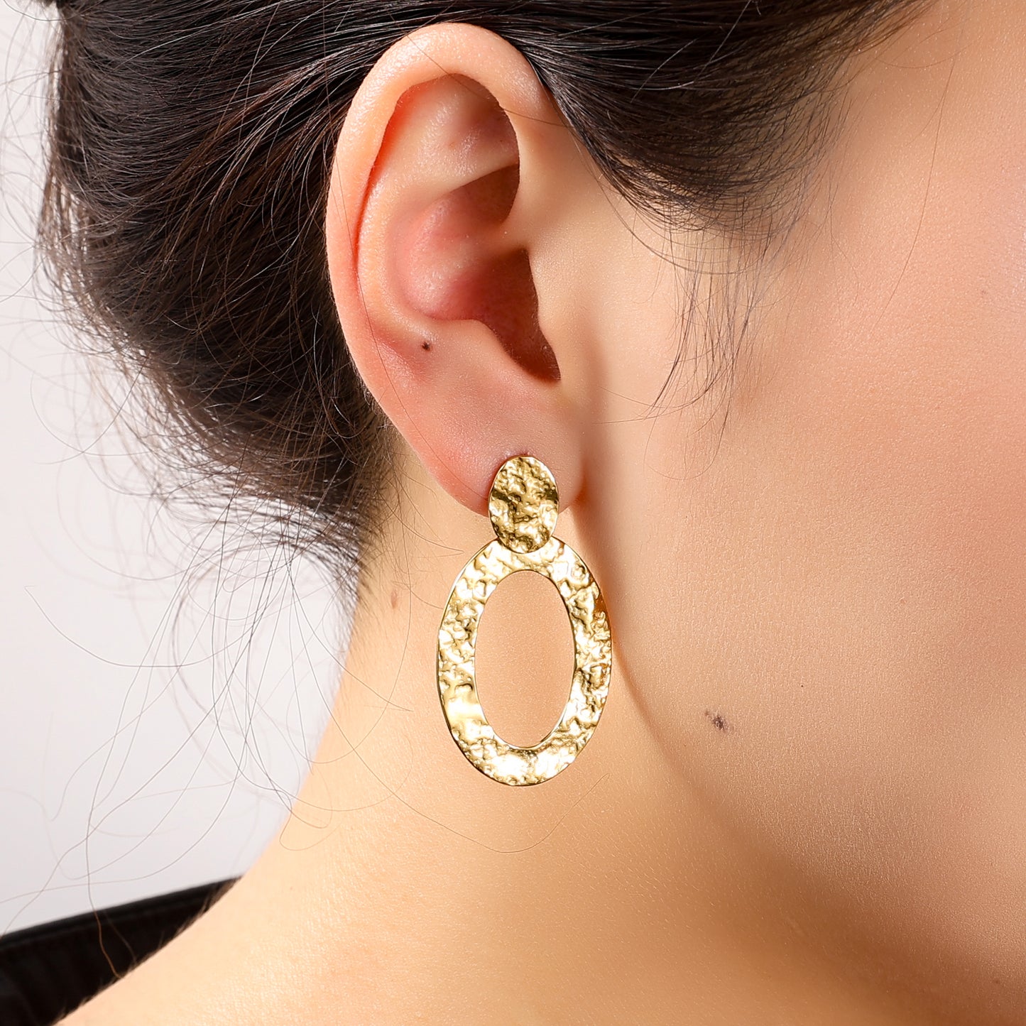 Oorbellen Wavy Flat Round Dangle