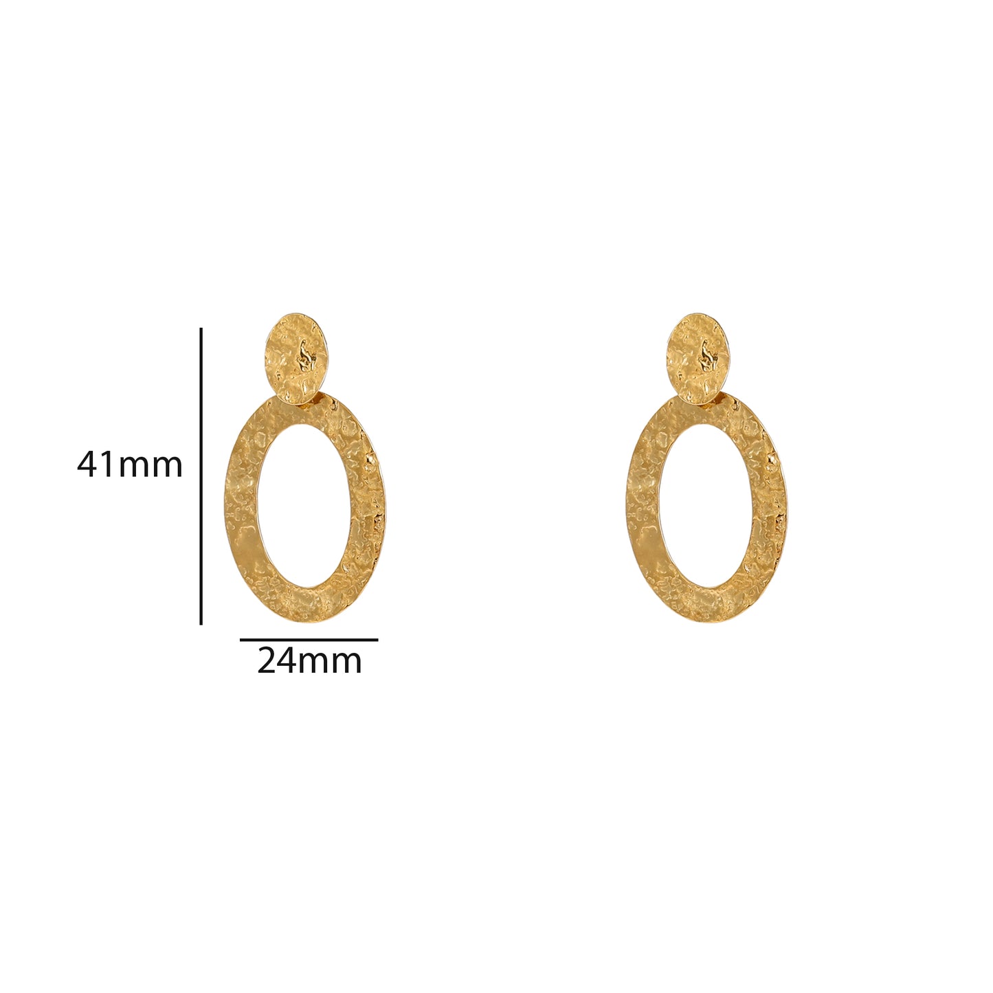 Oorbellen Wavy Flat Round Dangle