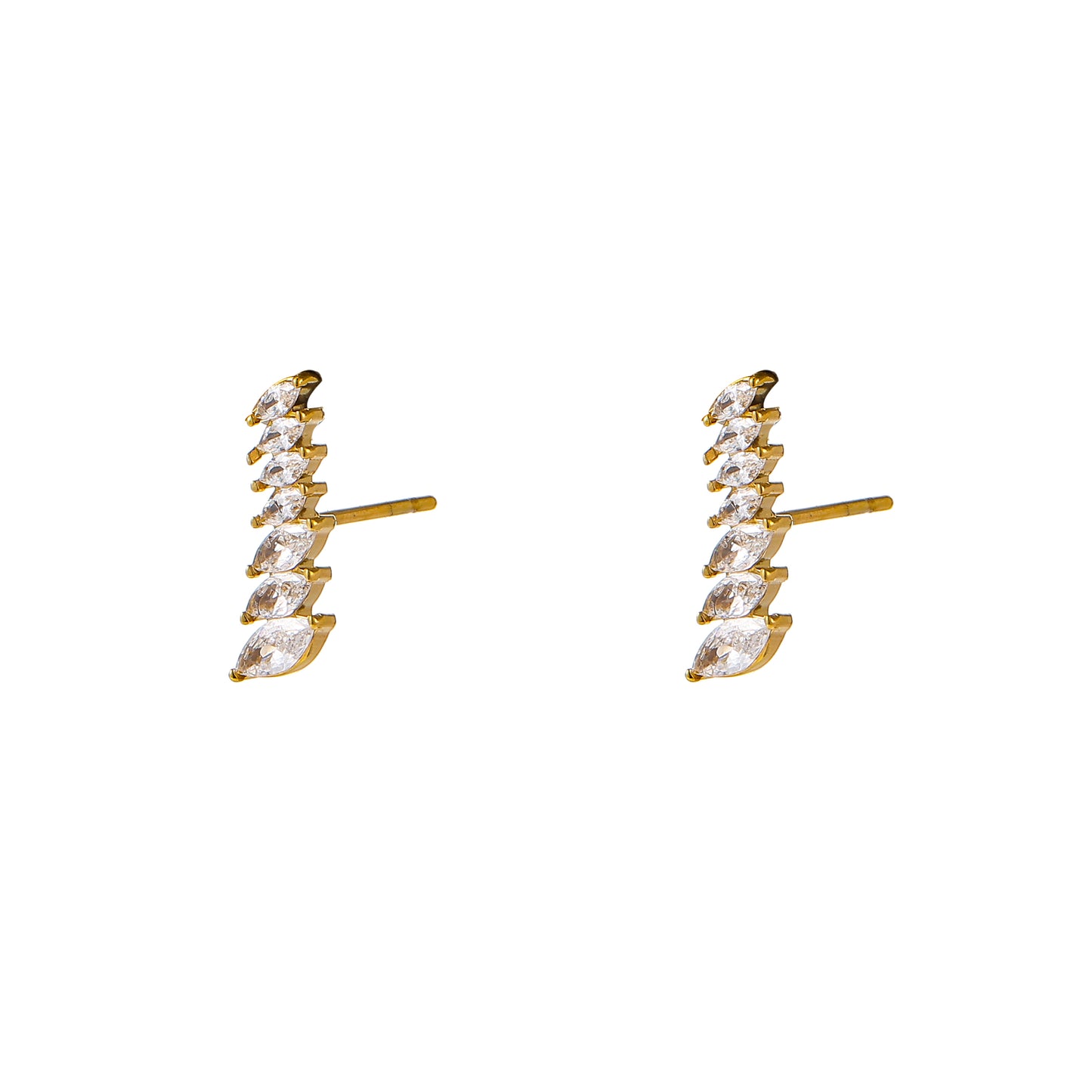 Oorbellen Long Stones - Goud