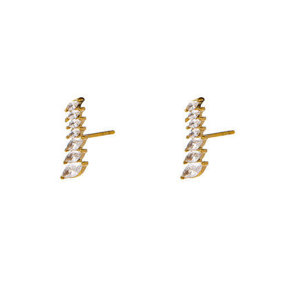Oorbellen Long Stones - Goud