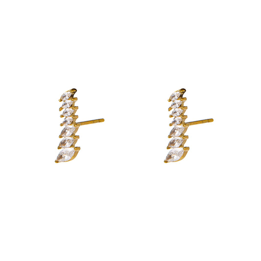 Oorbellen Long Stones - Goud