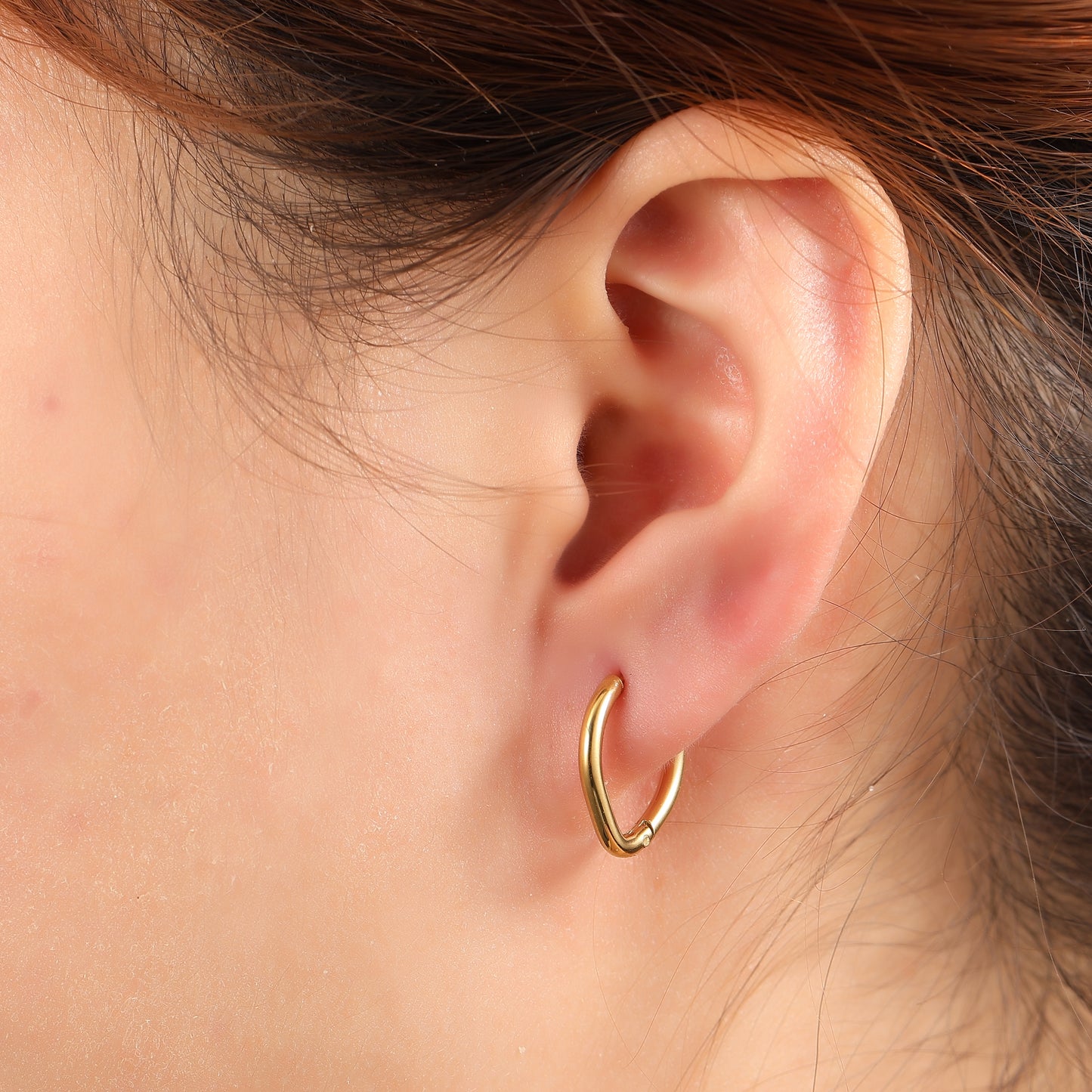 Oorbellen Drop Hoop - Goud