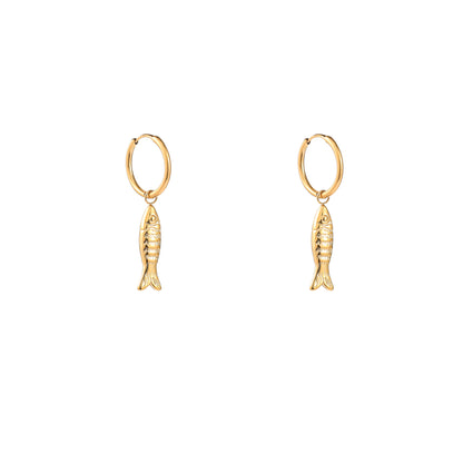 Oorbellen Fish Hoop - Goud