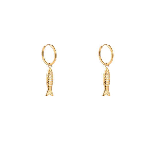 Oorbellen Fish Hoop - Goud