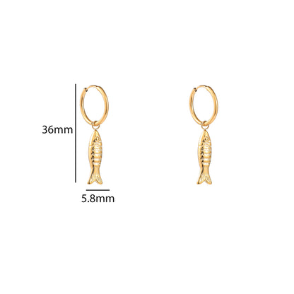 Oorbellen Fish Hoop - Goud