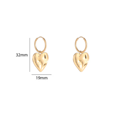 Oorbellen Wavy Heart Hoop goud