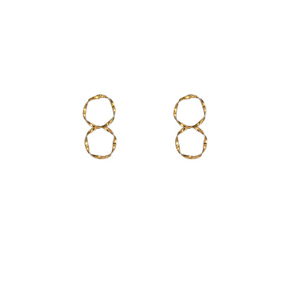Oorbellen Double Round stud