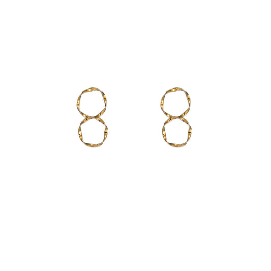 Oorbellen Double Round stud