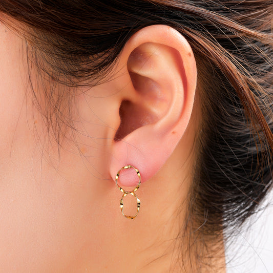 Oorbellen Double Round stud