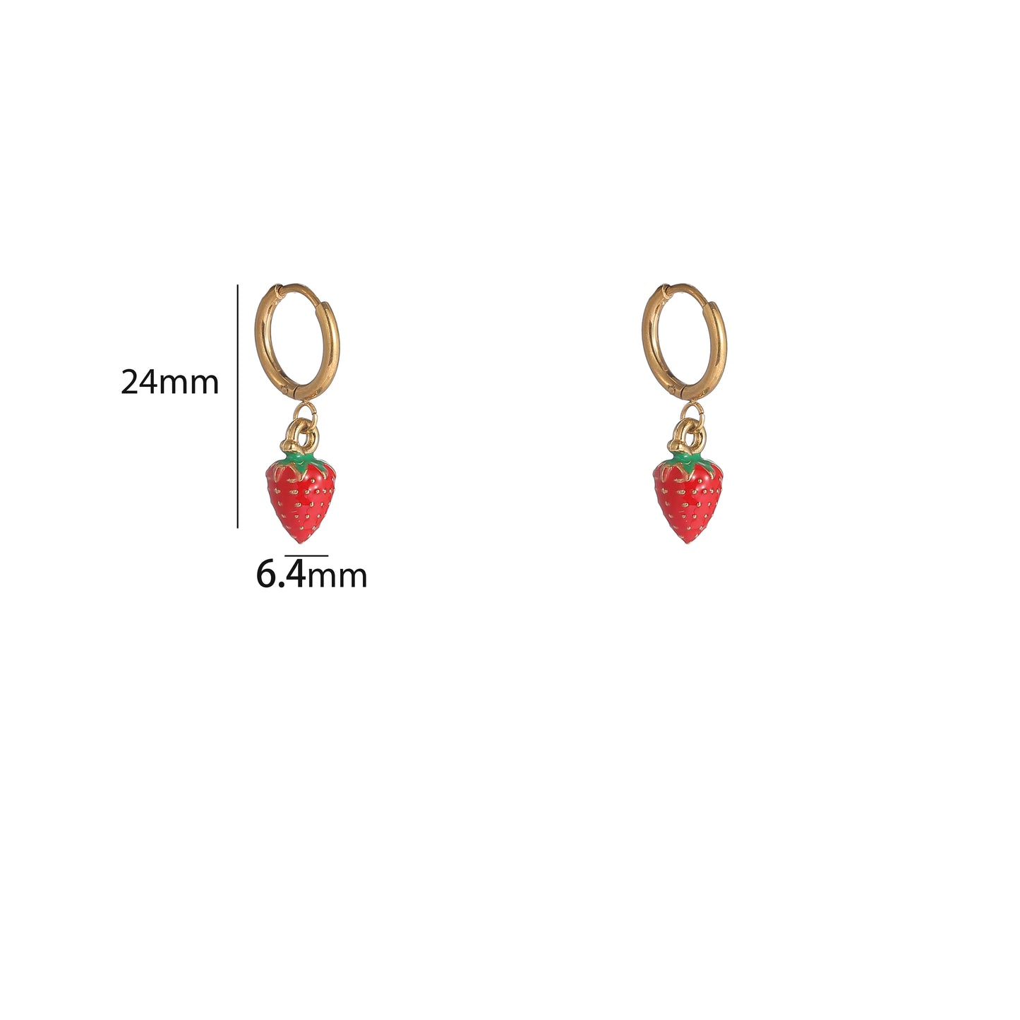 Oorbellen Strawberry Hoop - Goud