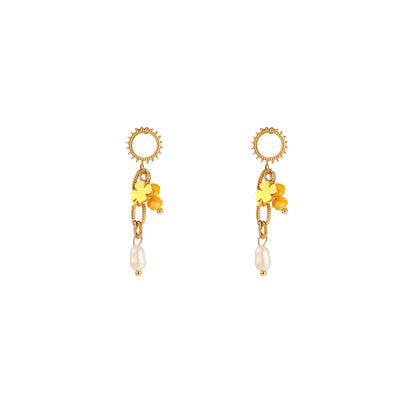 Oorbellen Stone Dangle - Goud