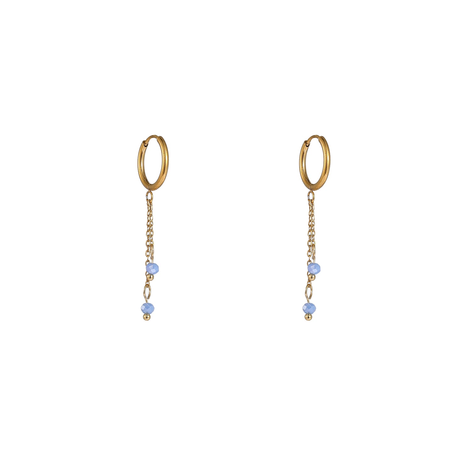 Oorbellen Double Dangle Stone