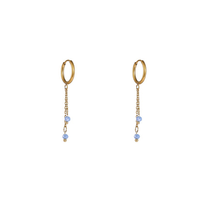 Oorbellen Double Dangle Stone