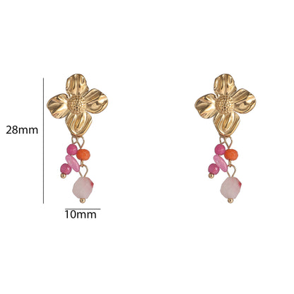 Oorbellen Flower Dangle - Goud
