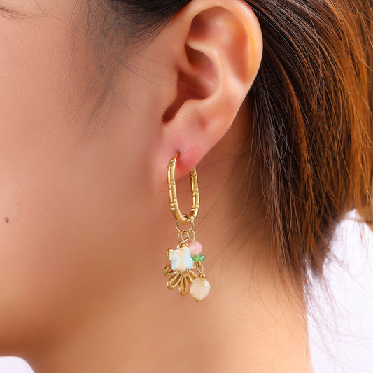 Oorbellen Daisy Festival Hoop - Goud