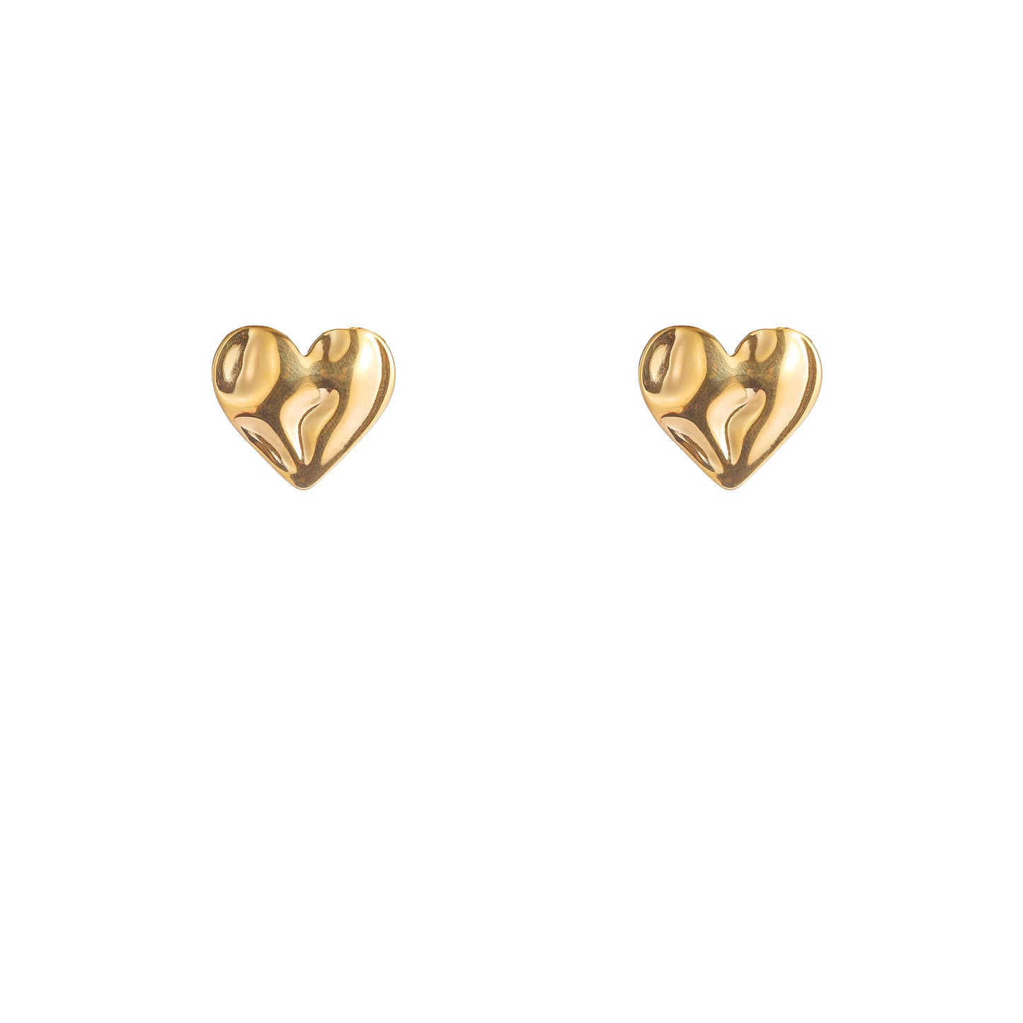 Oorbellen Wavy Heart - Goud