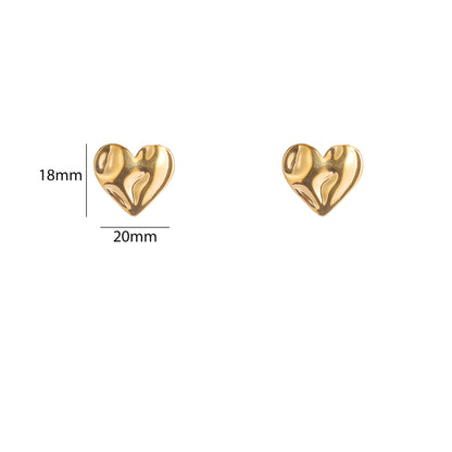 Oorbellen Wavy Heart - Goud