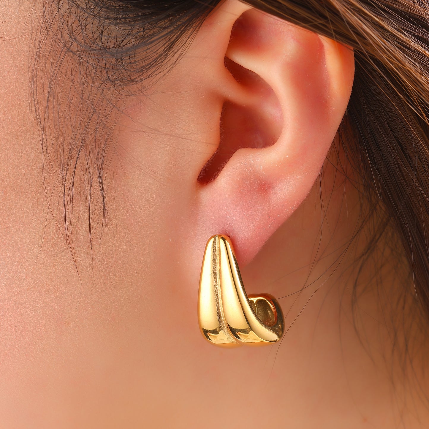 Oorbellen Double drop goud