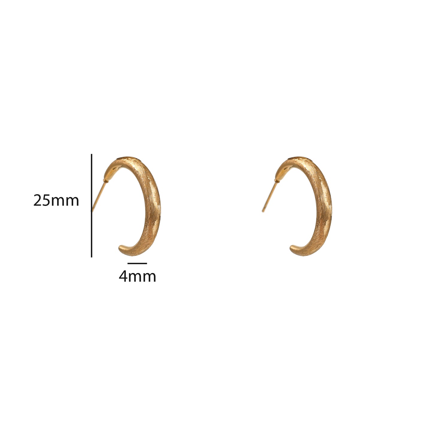 Oorbellen Moon Shape Hoop - Goud