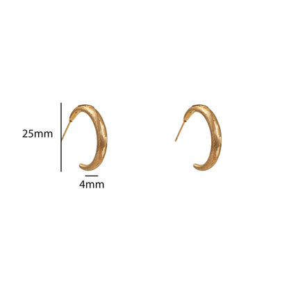 Oorbellen Moon Shape Hoop - Goud
