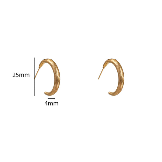 Oorbellen Moon Shape Hoop - Goud