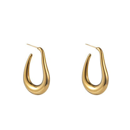 Oorbellen Wavy Hollow Creole - Goud