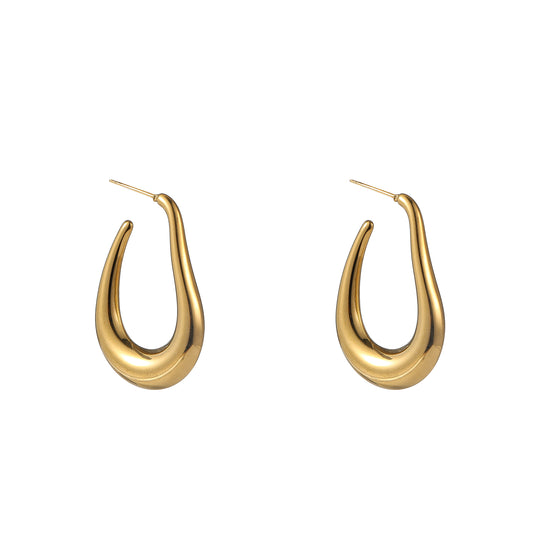 Oorbellen Wavy Hollow Creole - Goud