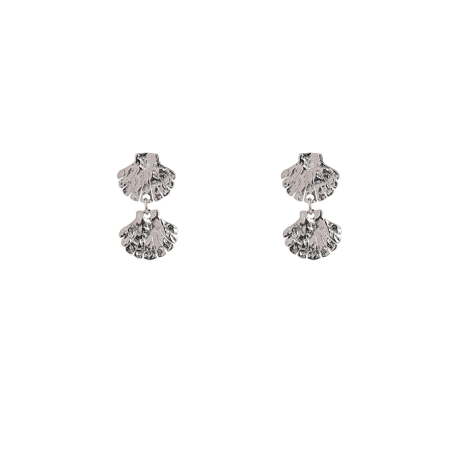 Oorbellen Double Shell zilver