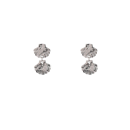 Oorbellen Double Shell zilver