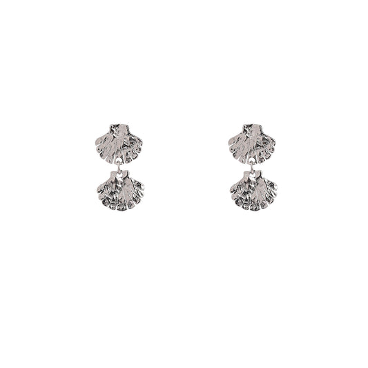 Oorbellen Double Shell zilver