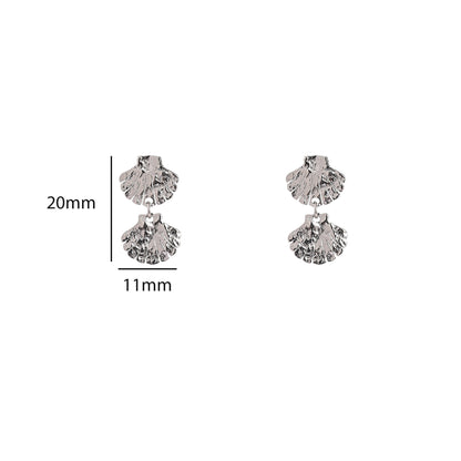 Oorbellen Double Shell zilver