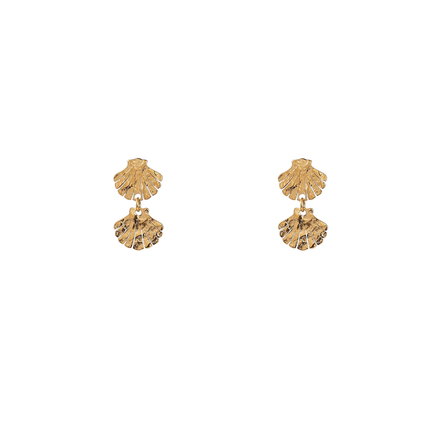 Oorbellen Double Shell goud