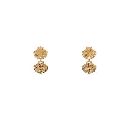 Oorbellen Double Shell goud