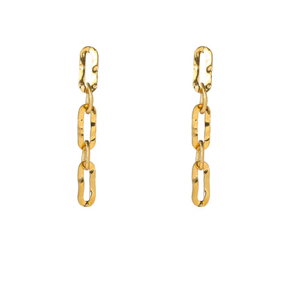 Oorbellen Long Oval Dangle