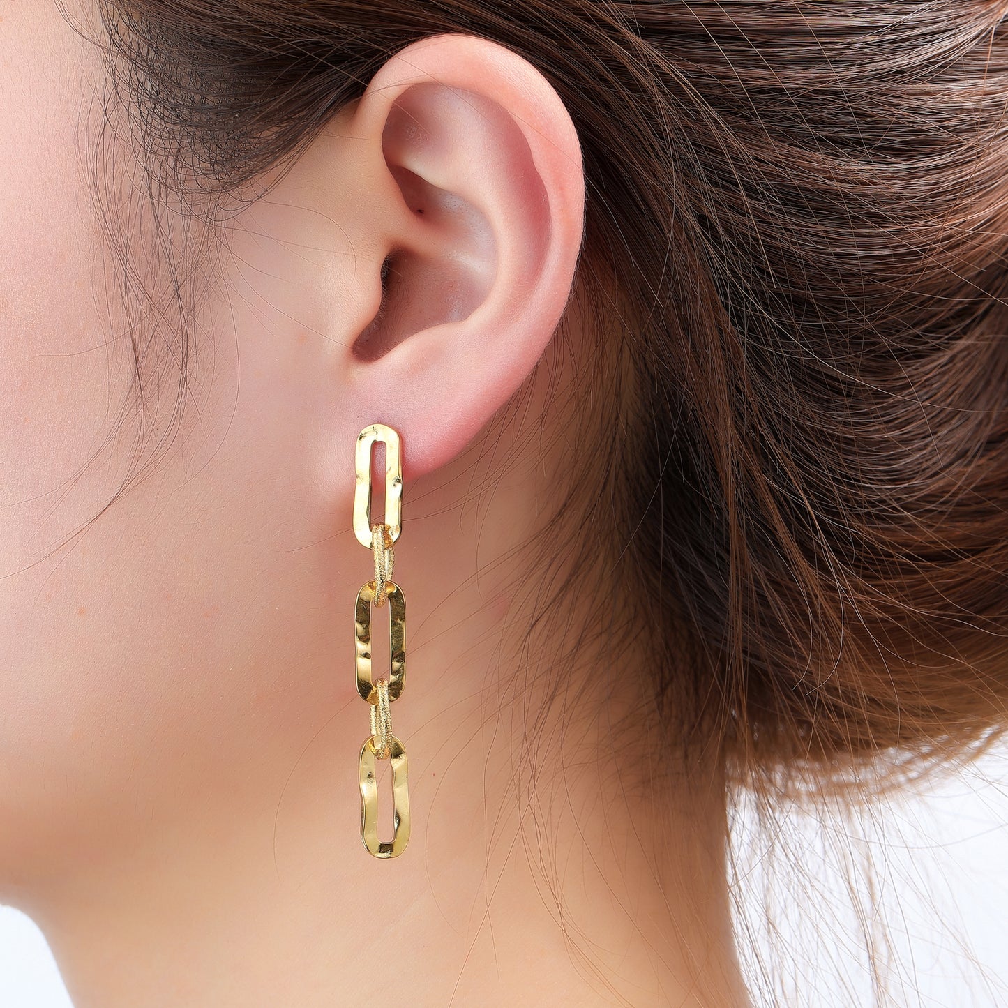 Oorbellen Long Oval Dangle