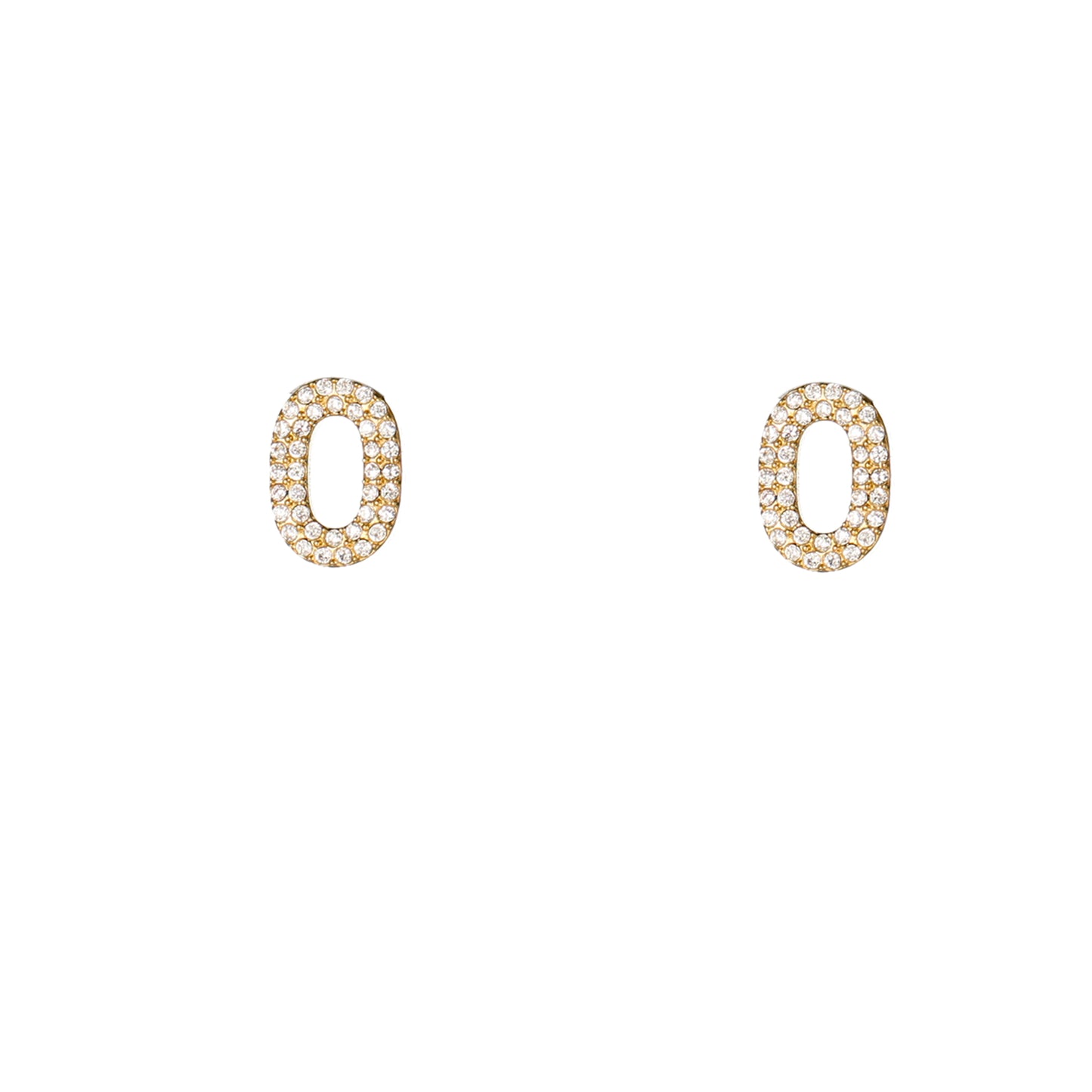 Oorbellen Oval Sparkle stud